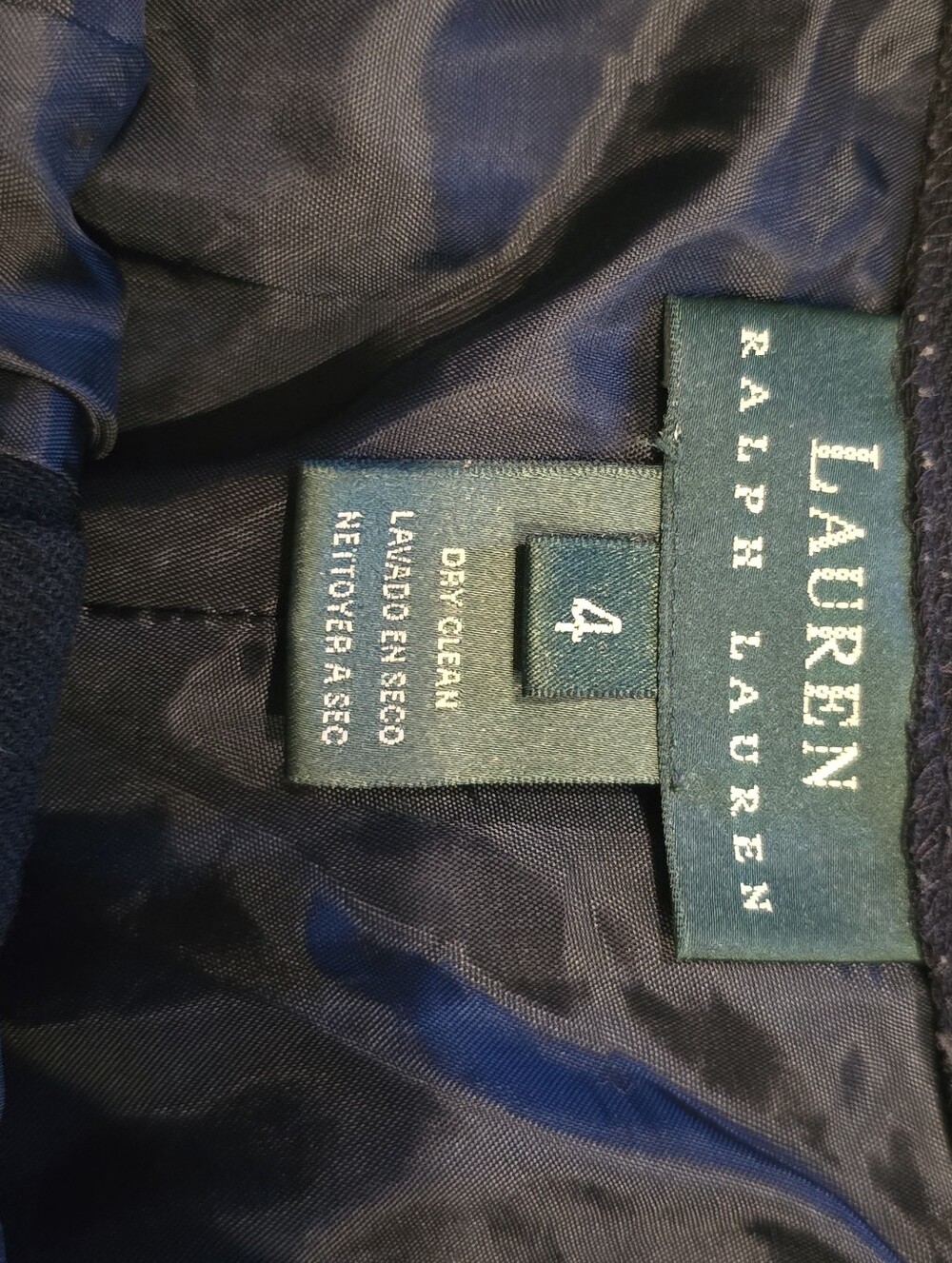 Lauren Ralph Lauren Wide Leg Wool Blend Dress Pants Trousers Navy Size 4 - Picture 3 of 9